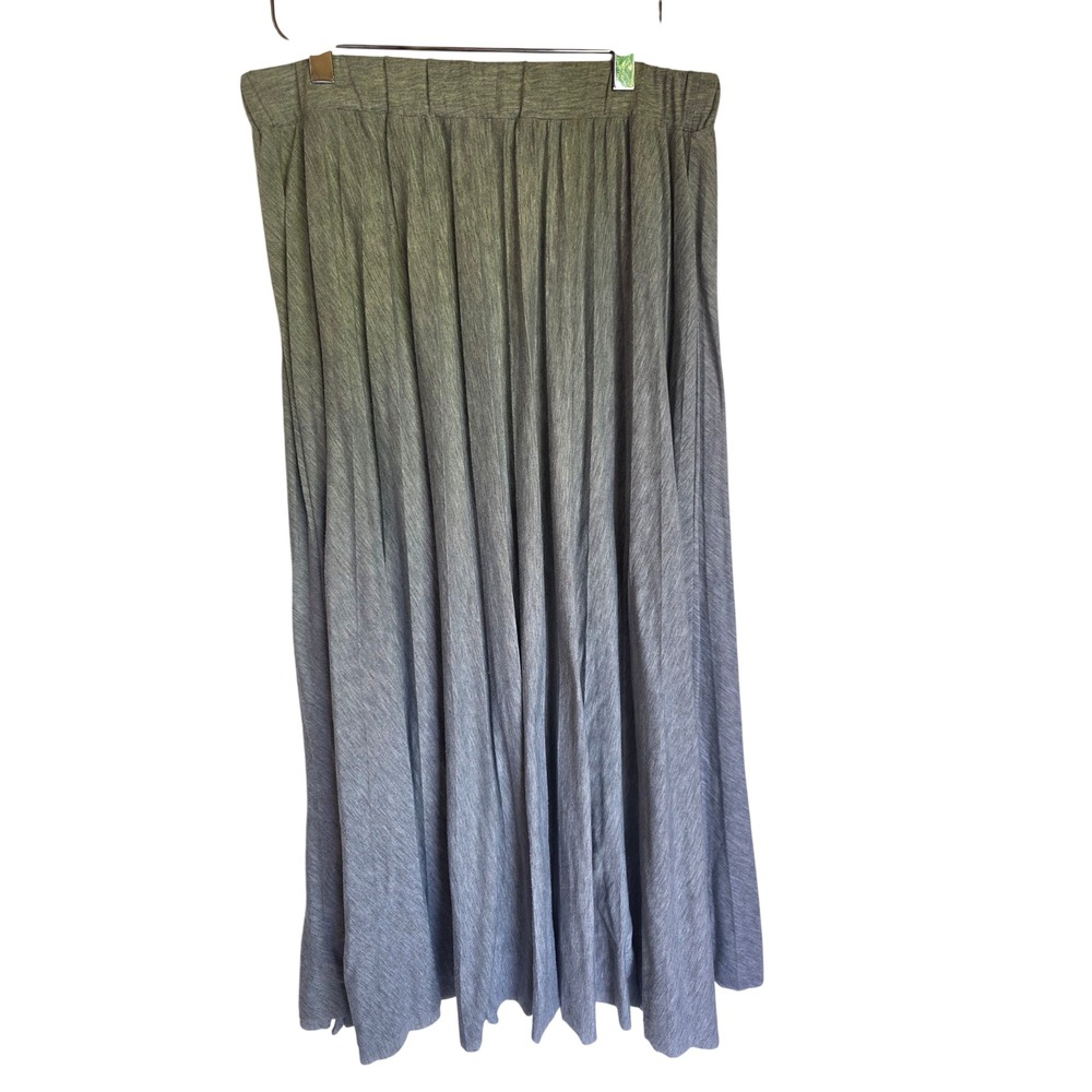 Tahari Womens Gray Heathered‎ Jersey Knit Pleated Maxi Skirt Size Medium